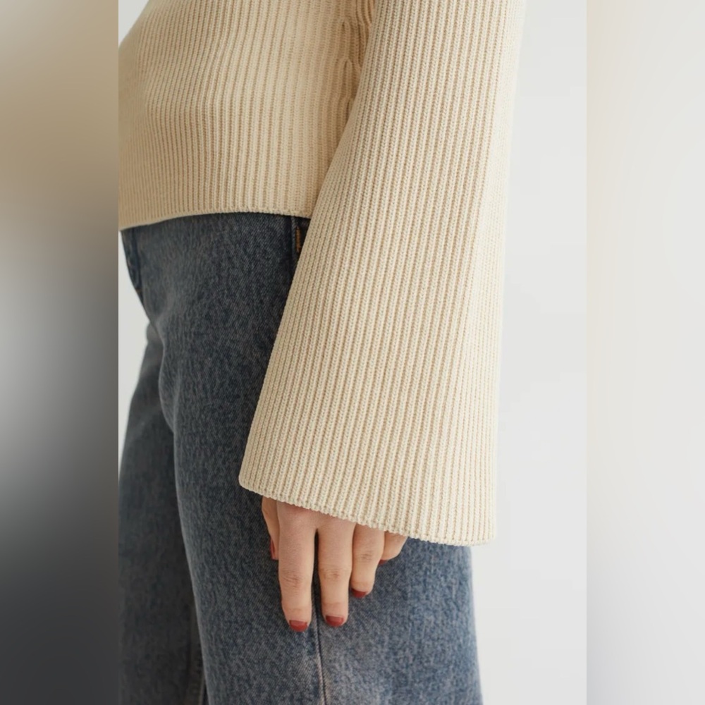 H&M Rib-knit Top, M, Cream - Picture 15 of 15